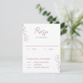 Elegante Minimalistische Botanische Kaart Burgundy (Staand voorkant)