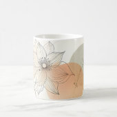 Elegante minimalistische botanische lijnkunst Flor Koffiemok (Center)