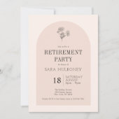 Elegante minimalistische botanische pensioenpartij kaart (Voorkant)