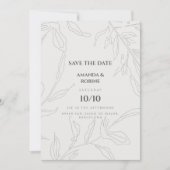 Elegante minimalistische botanische save the date (Voorkant)