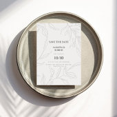 Elegante minimalistische botanische save the date