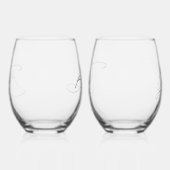 Elegante minimalistische bruid en bruidegom wijnglas zonder voet (Rechts)
