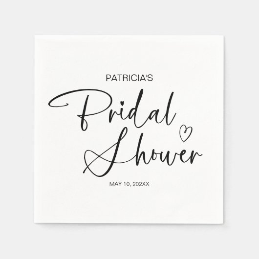 Elegante Minimalistische Bruidsuitnodiging Servet (Voorkant)