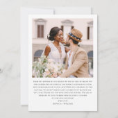 Elegante minimalistische bruiloft 2 foto QR-code Bedankkaart (Achterkant)