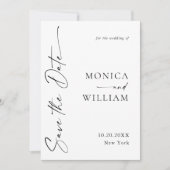 Elegante minimalistische bruiloft 2 foto QR-code Save The Date (Voorkant)