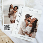 Elegante minimalistische bruiloft 2 foto QR-code Save The Date