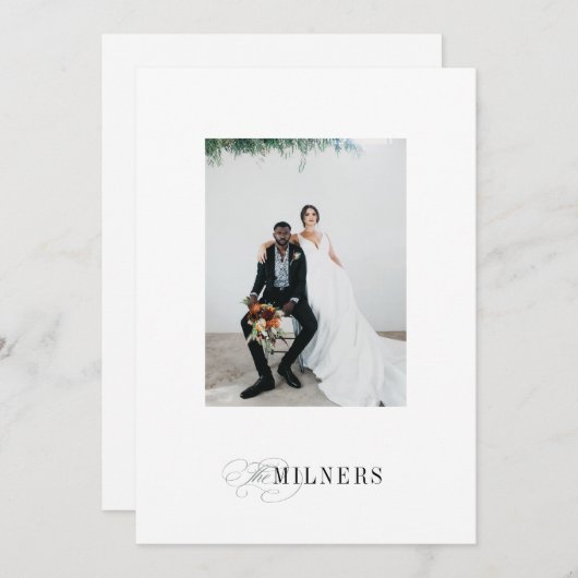 Elegante minimalistische bruiloft aankondiging Kaa (Voorkant / Achterkant)