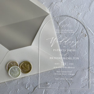Elegante Minimalistische Bruiloft Acryl Uitnodigingen