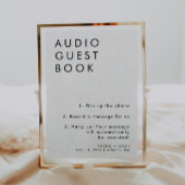Elegante minimalistische bruiloft Audio Guestbook  Kaart