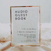 Elegante minimalistische bruiloft Audio Guestbook