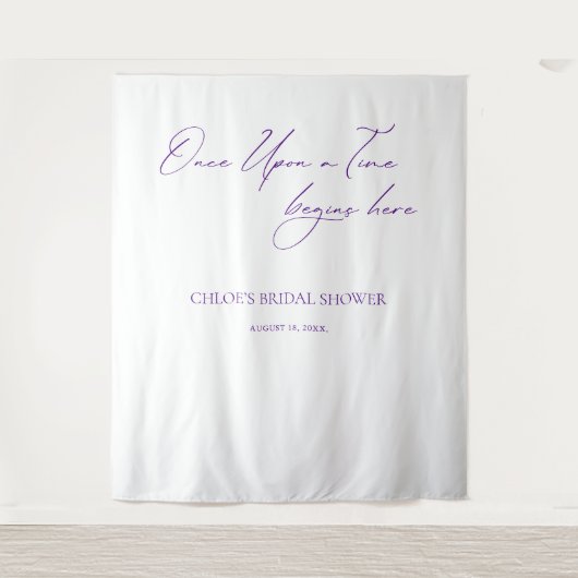 Elegante minimalistische bruiloft backdrops banner wandkleed (Voorkant)