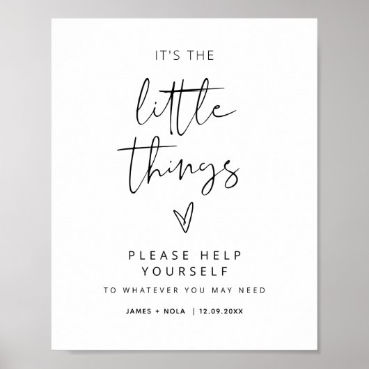 Elegante minimalistische bruiloft badkamer mand te poster (Voorkant)