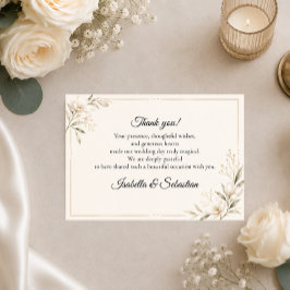 Elegante Minimalistische Bruiloft Bedankkaart