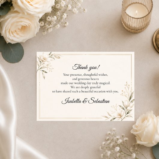 Elegante Minimalistische Bruiloft Bedankkaart