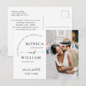 Elegante minimalistische bruiloft Bewaar de datum Briefkaart (Voorkant / Achterkant)