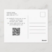 Elegante minimalistische bruiloft Bewaar de datum Briefkaart (Achterkant)