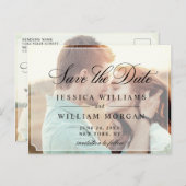 Elegante minimalistische bruiloft Bewaar de datum  Briefkaart (Voorkant / Achterkant)