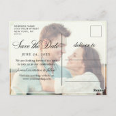 Elegante minimalistische bruiloft Bewaar de datum  Briefkaart (Achterkant)