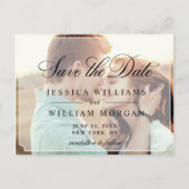 Elegante minimalistische bruiloft Bewaar de datum  Briefkaart (Voorkant)