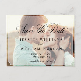 Elegante minimalistische bruiloft Bewaar de datum  Briefkaart