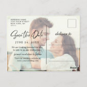 Elegante minimalistische bruiloft Bewaar de datum  Briefkaart (Achterkant)