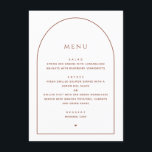 Elegante minimalistische bruiloft | Boog Receptie  Menu<br><div class="desc">Verhoog uw receptietafels met deze elegante gebogen trouwmenukaart, met minimalistische typografie en een moderne boogschets. Het ontwerp bevat donkere terracotta bruine tekst en boogdetails, waardoor een warme en stijlvolle touch wordt toegevoegd die prachtig samengaat met rustieke, boho- of herfstbruiloftsdecor. Ideaal voor het weergeven van dinerselecties op bruiloften, repetitiediners of formele...</div>