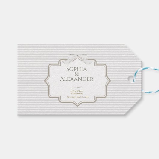 Elegante Minimalistische Bruiloft Cadeaulabel (Voorkant (Horizontaal))