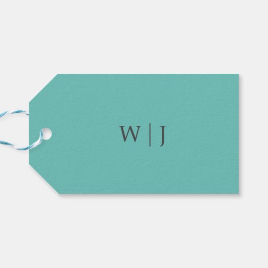 Elegante minimalistische bruiloft cadeaulabel (Achterkant Horizontaal)