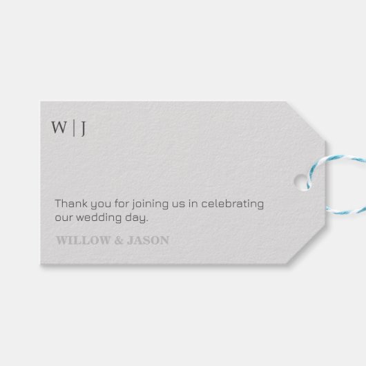 Elegante minimalistische bruiloft cadeaulabel (Voorkant (Horizontaal))