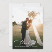 Elegante minimalistische bruiloft dank u bedankkaart (Voorkant)