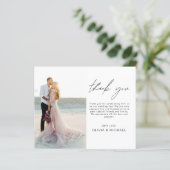 Elegante minimalistische bruiloft dank u fotokaart (Staand voorkant)