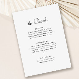 Elegante minimalistische bruiloft details Kaart