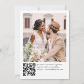 Elegante minimalistische bruiloft één foto QR-code Save The Date (Achterkant)