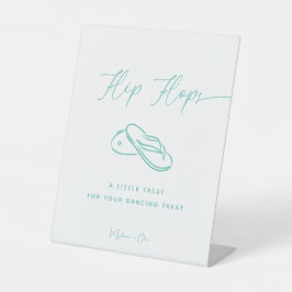 Elegante minimalistische bruiloft flip flop dansen reclamebord met voetstuk