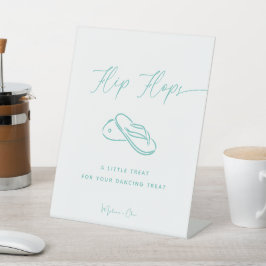 Elegante minimalistische bruiloft flip flop dansen reclamebord met voetstuk