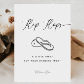 Elegante minimalistische bruiloft flip flop dansen reclamebord met voetstuk