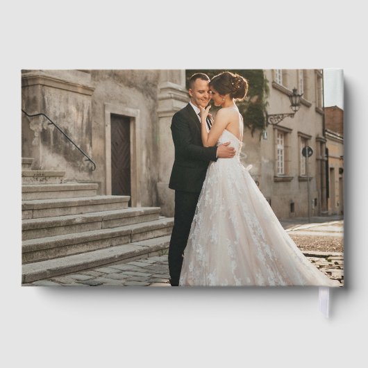 Elegante minimalistische bruiloft Folie gastenboek (Achterkant)