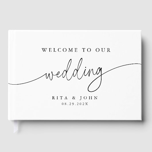 Elegante minimalistische bruiloft Folie gastenboek (Voorkant)