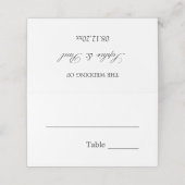 Elegante minimalistische bruiloft gevouwen plaats plaatskaartje (Buitenkant ongevouwen)