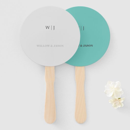 Elegante minimalistische bruiloft handwaaier (Voorkant en achterkant)