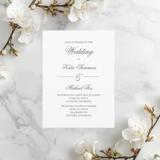 Elegante minimalistische bruiloft kaart