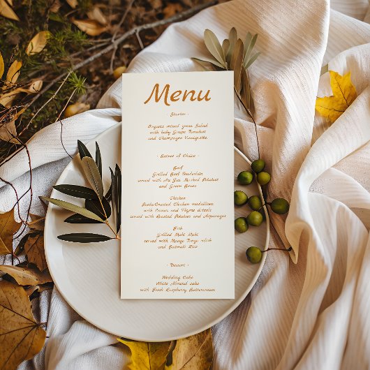 Elegante Minimalistische Bruiloft Menu