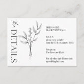 Elegante minimalistische bruiloft| Modern en stijl Informatiekaartje (Voorkant)