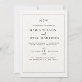 Elegante minimalistische bruiloft moderne bruiloft kaart (Voorkant)