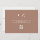 Elegante minimalistische bruiloft monogram QR code Save The Date (Achterkant)