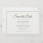 Elegante minimalistische bruiloft monogram QR Code Save The Date (Voorkant)