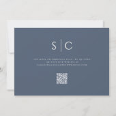 Elegante minimalistische bruiloft monogram QR Code Save The Date (Achterkant)