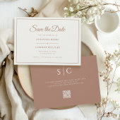 Elegante minimalistische bruiloft monogram QR code Save The Date
