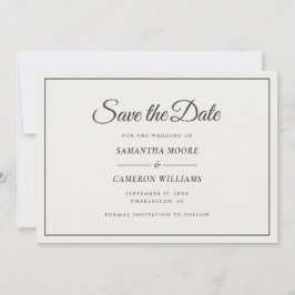Elegante minimalistische bruiloft monogram QR Zach Save The Date
