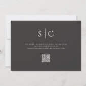 Elegante minimalistische bruiloft monogram QR Zach Save The Date (Achterkant)